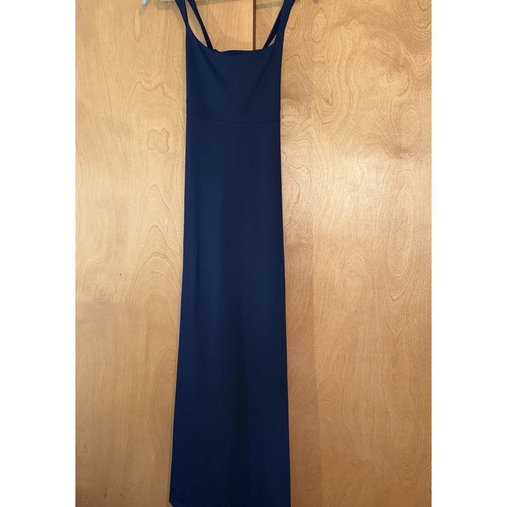 Eddie Bauer Navy Blue Cross Back Maxi Dress Stretch Size Medium